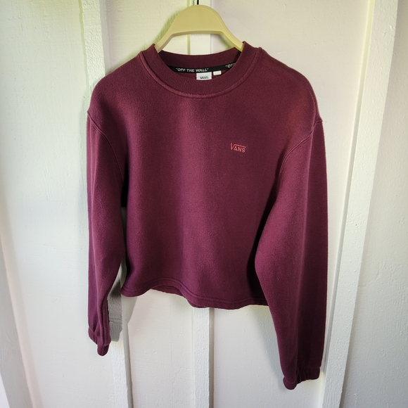 Vans Comfycush Cropped Sweat Purple Grape Wine Size XS - Picture 2 of 16